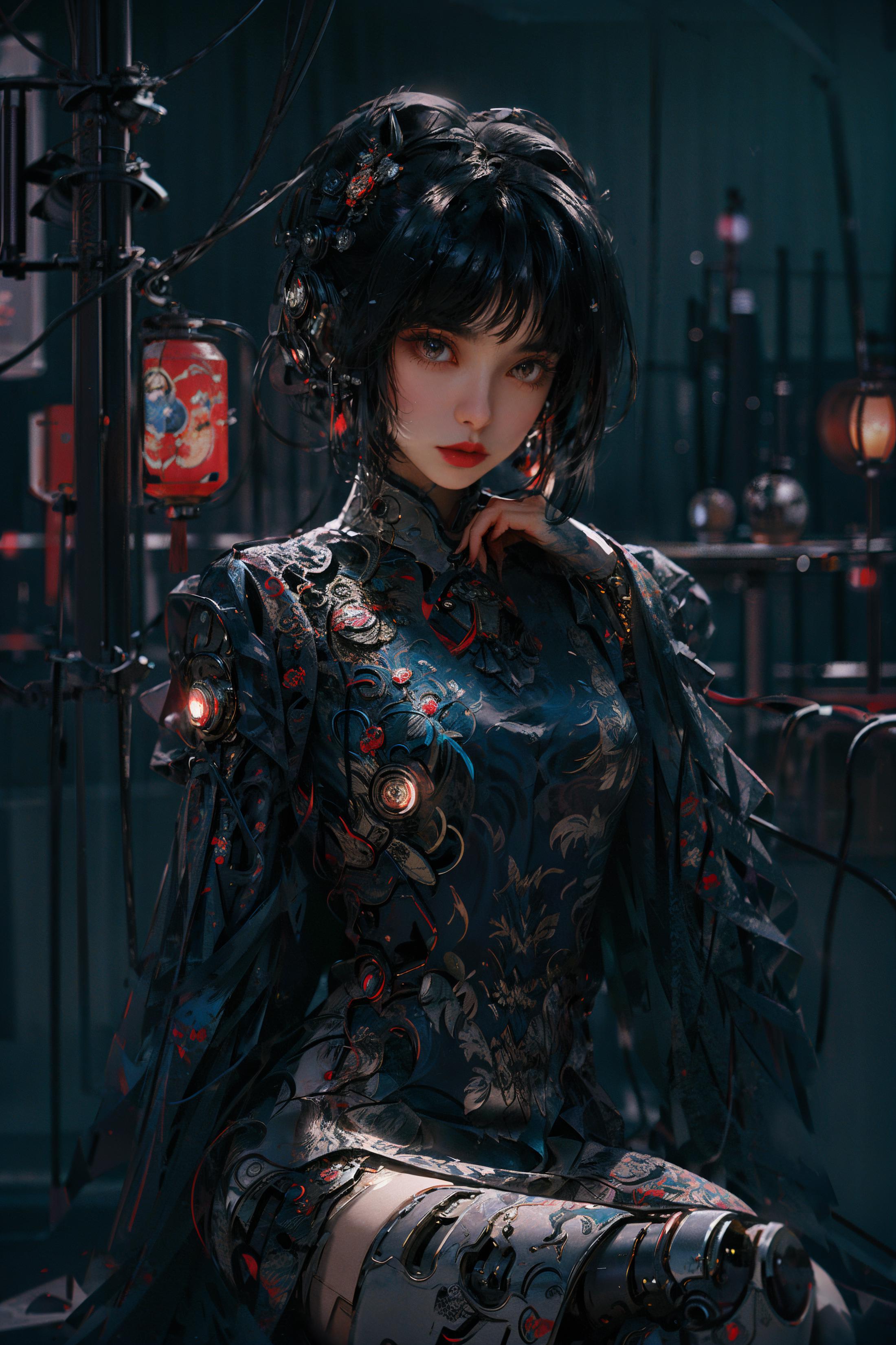 Cyberhanfu 赛博国风/Cyber Chinese style image by killcc