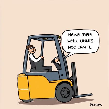 humor comic forklift truck accident