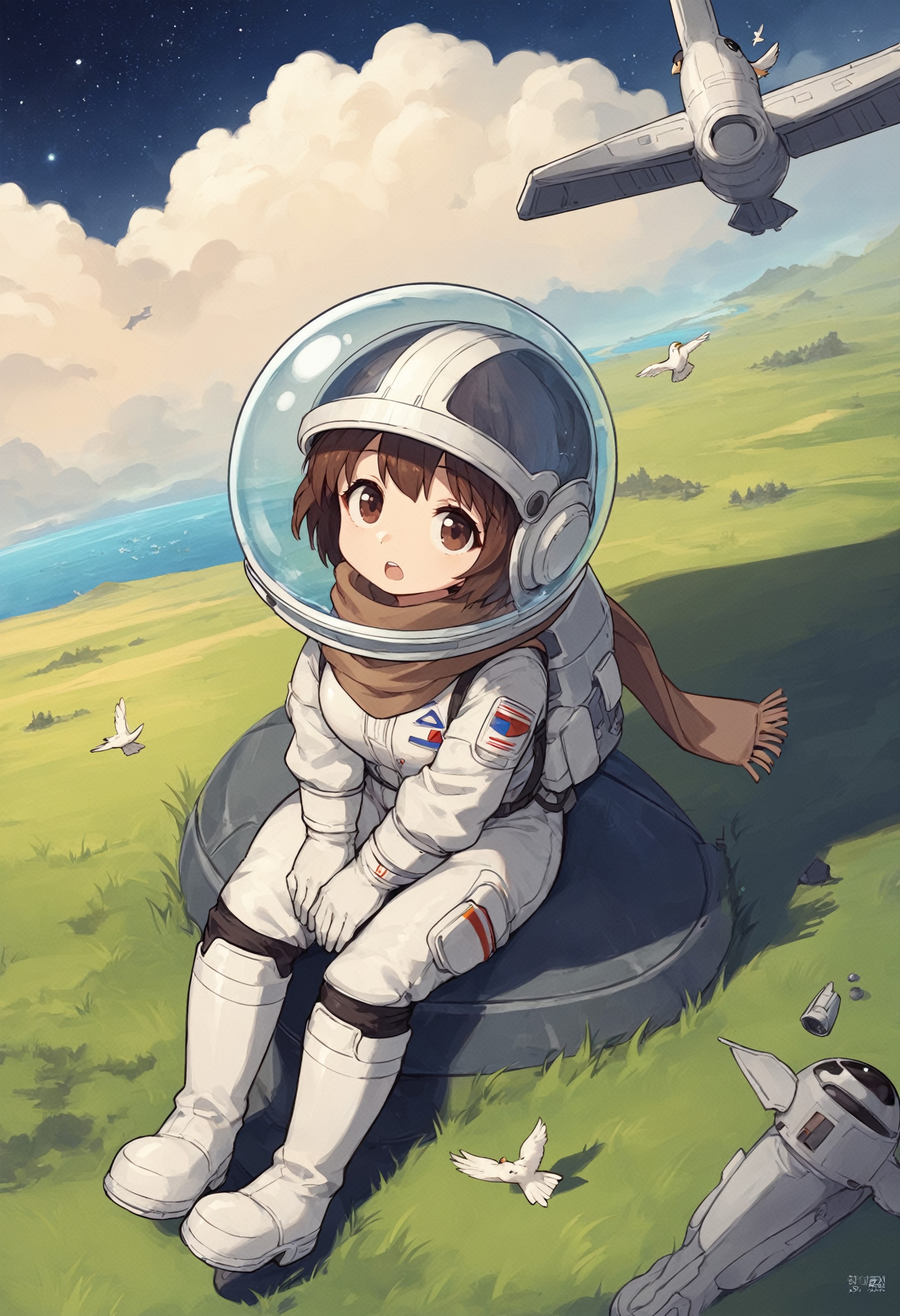score_9, score_8_up, score_7_up, BREAK
1girl, from above, wide shot, space, boots, full body, open mouth, floating island,...