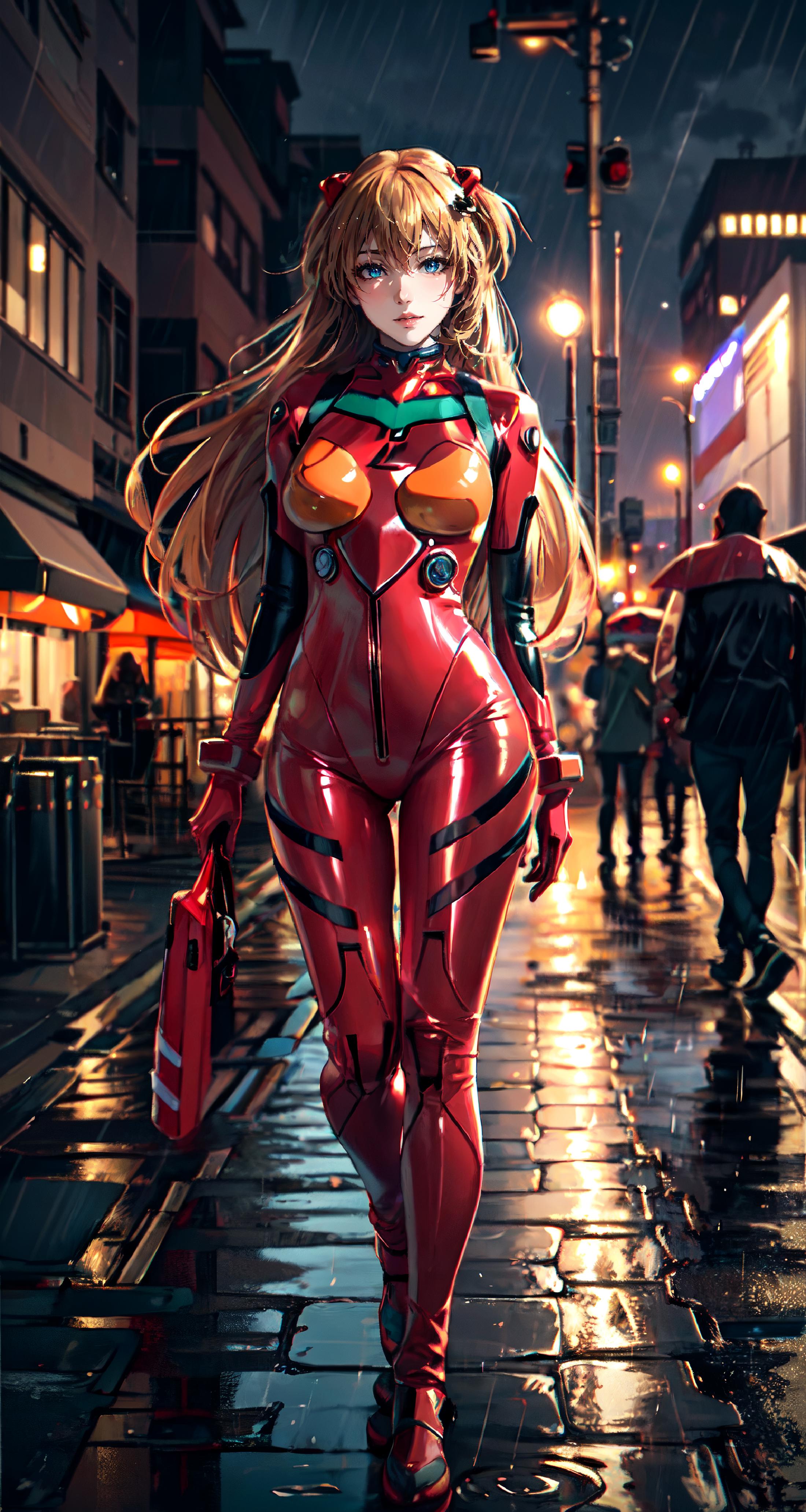 <Evangelion> Asuka Langley plugsuit cosplay costume |《Evangelion》明日香 战斗服 cos 服 |「Evangelion」 アスカ バトルスーツ コスプレ衣装 image by 0_vortex