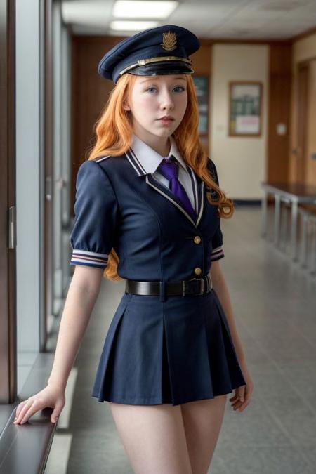 Molly C. Quinn, (ultra realistic, 8k,high quality), school uniform