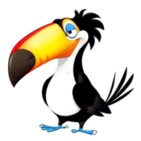 Rafael toucan  black and white feathers