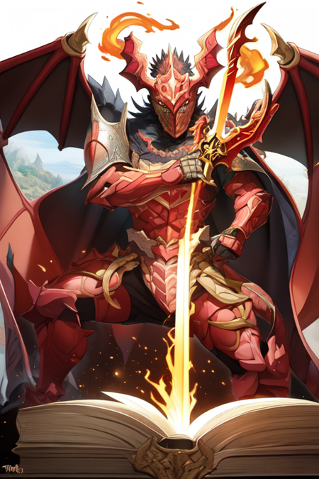 solo, Dragon, Knight, Book, Myth, Volume, holding Sword, fire, tokusatsu