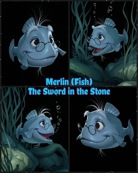 Merlin (Fish) | The Sword in the Stone | IllustriousXL & PonyXL