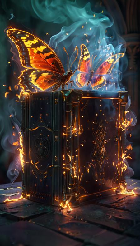 An ornate Celtic bookcover, mysterious, magical, neon glow, grimoire, ancient,,,, architecture, symmetrical portrait, 3/4 sculpt poster, hard light, fractal complexity, Behance trending on artstation, (A character and by Justin Gerard:0.71):4 by Jesper Ejsing 3d scene, f 2/3.5 sculpt a digital concept of ayahuasca lush butterfly bodies covered in billowing smoke, by artgerm & Dali âv0 | focal length:9 â 5 F8 2040, 17: 150695â99 64megapixel..068 11:37270 â18407 ratio:-1 | dof:7, 4 | focal blurm F80907682.00, by John Atkinson tablecloth
<lora:v0ng44g003:0.3> <lora:v0ng44g005:0.2> <lora:Twilight_Glade:0.3> <lora:visiblend:0.4> <lora:glowneon_xl_v1:1.5>