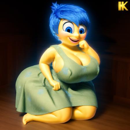 <lora:Joy:0.75> anatomically correct, masterpiece, best high quality, RAW Photo, perfect anatomy, 4k, quality lighting, detailed hands, detailed feet, detailed eyes, solo, female character, light green dress, blue hair, yellow skin, massive thighs, massive hips, large breasts, feet, (sweating:1.4) <lora:BGV5EX:1> <lora:add_detail:1>