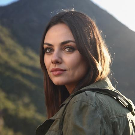 closeup photography of (ohwx woman) in Mountain , <lora:kunis_lora_sdxl_v2-000006:1> at Late afternoon