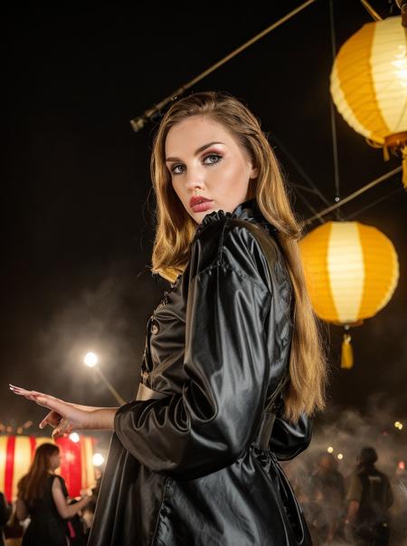 gothic style ,a happy woman, makeup, lipstick, concealer,  
festival party, lights, fireworks, chinese festival, crowded, new year celebration ,east asian architecture, paper lantern, realistic, red (Chinese lanterns ) in background, fog, fireworks and fog far background, fire, lighting, intricate detailed, <lora:quiron_BriannaLove_v3_lora:0.87> BriannaLoveQuiron,   . dark, mysterious, haunting, dramatic, ornate, detailed