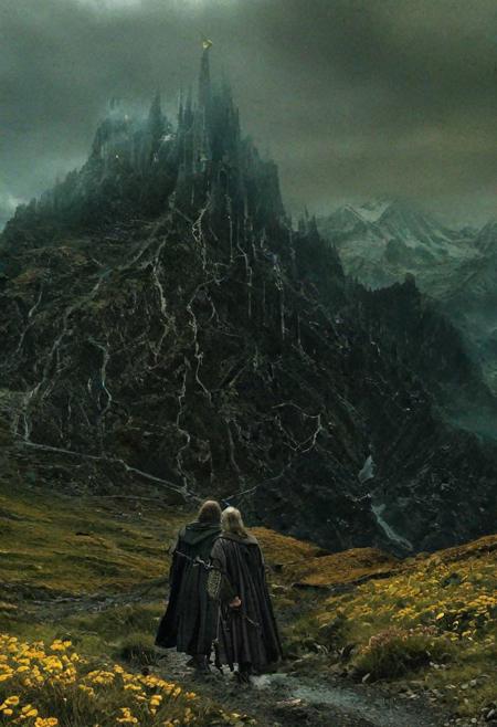 Completely Helm's fall absolutely nothing, pure black, detailed, but the Lord of the Rings of life are rising, FastNegativeV2, ral-dissolve,