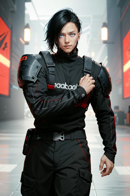 ((ultra detailed, masterpiece, best quality))
 <lora:CyberSandayuOda:0.8>
CyberSandayuOda, 1boy, solo, black hair, blue eyes, handsome, muscular, S-shape pose