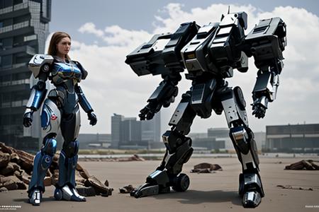 sci-fi, 1girl and mecha,((realistic)), mecha