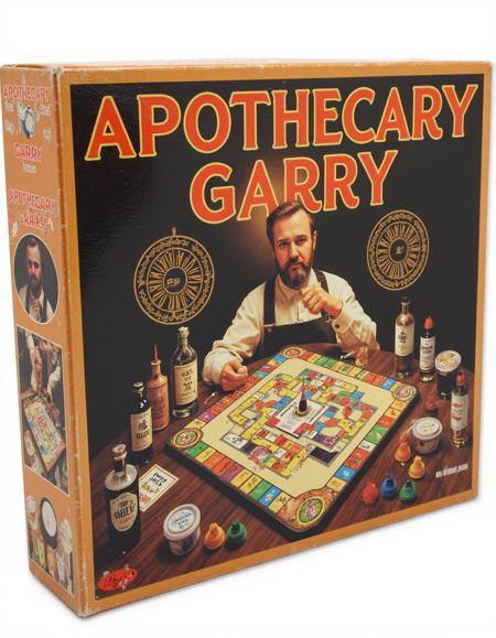 1970's board game box Flux1-Dev