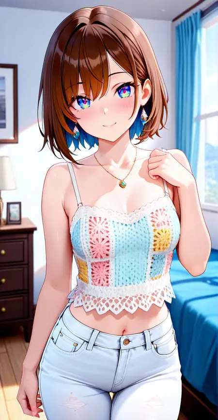 Pastel Granny Square Crochet Cami