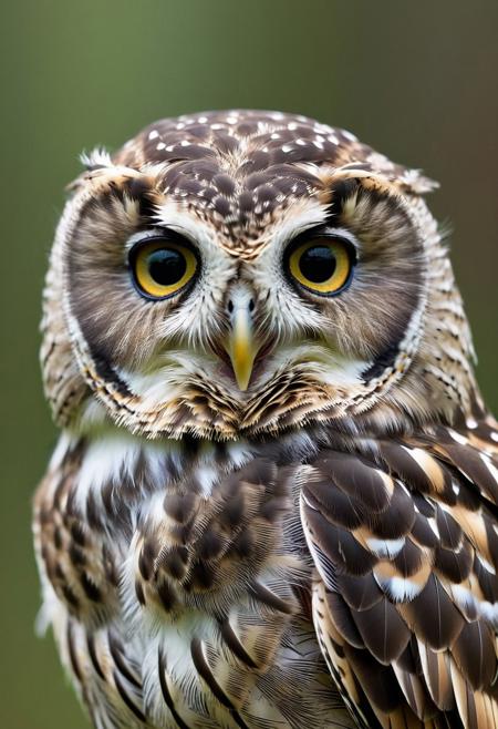 portrait, masterpiece, 4k, ray tracing, intricate details, highly detailed, hyperrealistic, 8k RAW editorial photo.
an adorable little owl, head with a tilt and a slight blink. The owl's feathers should be soft and fluffy, the background should be a muted forest, dramatic light, shallow depth of field, high budget,