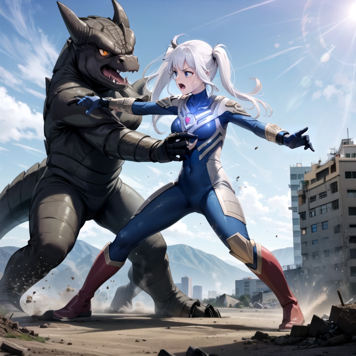 extremely detailed CG unreal engine 8k, best quality, 1girl, from side, beautiful detailed 1 girl, Ultragirl, ultraman bod...