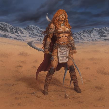 human female barbarian, fantasy art, dungeons and dragons