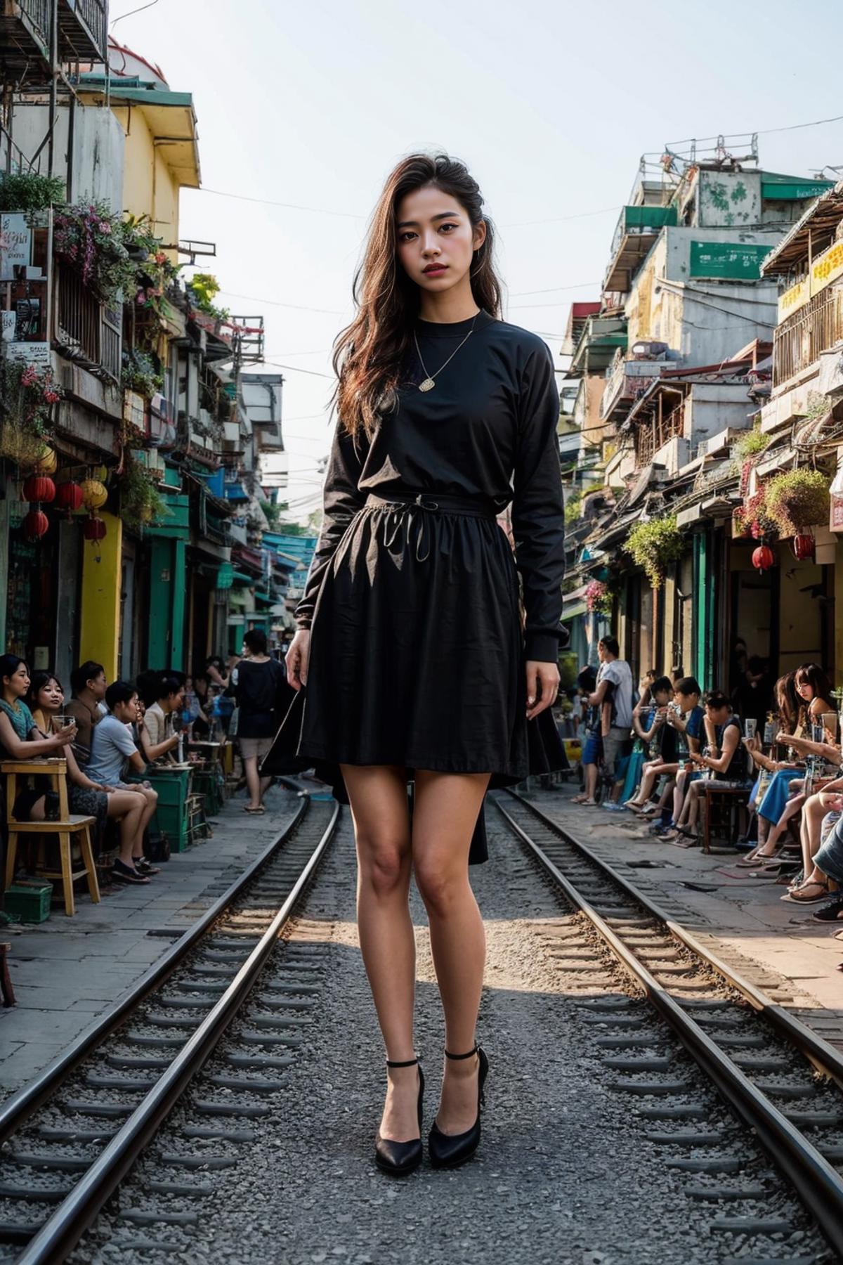 TQ - Railway Cafe in Hanoi | Cà phê đường tàu | Background LoRA image by TracQuoc