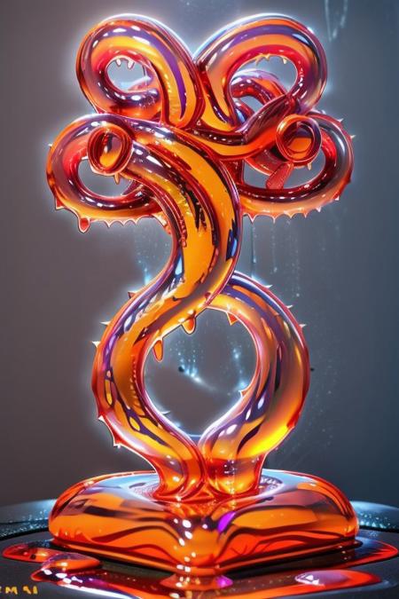sl1m3d, score_9, score_8_up, score_7_up, high res image, masterpiece, best quality, (slime-morph:1.2), made of slime, exploding, slime explosion, shiny, glossy, wet, simple background, 
Spiky
