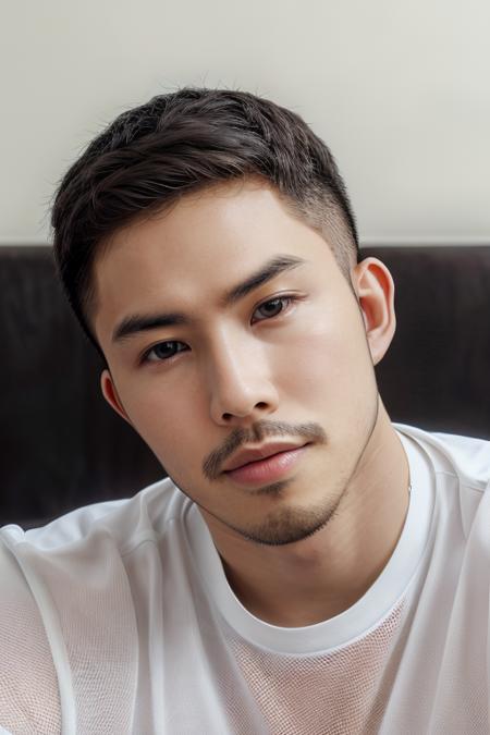 tony labrusca, mature,portrait, man, face, face focus, masterpiece, mesh shirt, laying down  <lora:tony:1>  <lora:add_detail:0.6>