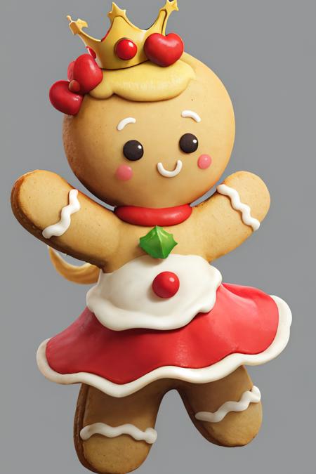 ((masterpiece,best quality)), absurdres,
<lora:Gingerbread_Man:0.9>, Gingerbread_Man, food, cookie, food focus,
simple background,  grey background,
1girl,
<lora:princesspeach-lora-nochekaiser:0.4> princess peach, blonde hair, crown, pink dress