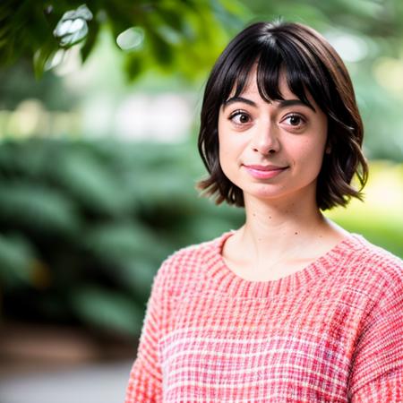 RAW photo, kate micucci, (high detailed skin:1.2), 8k uhd, dslr, soft lighting, high quality, film grain, Fujifilm XT3  <lora:kate micucci v1.0:0.6>