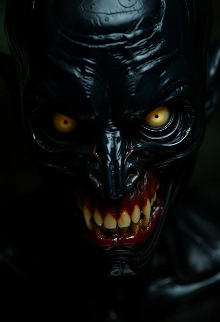 underworld creature, small white zombie eyes, hyper realistic, ultra detailed, translucent oiled skin, black skin