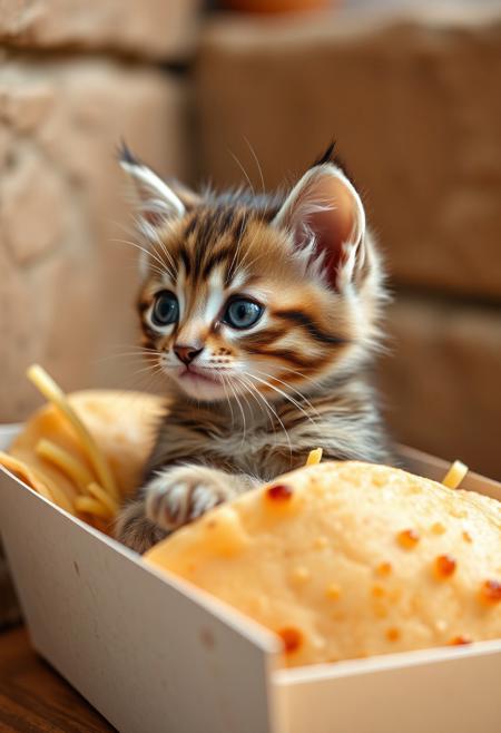 A cute kitten taco