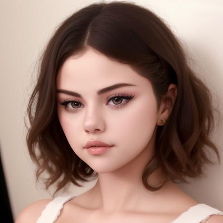 Selena Gomez (masterpiece, best quality, full body), ,masterpiece, beautiful detailed eyes, looking at viewer, detailed beautiful face,  extremely detailed, high, 1girl, black hair, long hair, best quality, closed mouth <lora:Selena Gomez:1>,