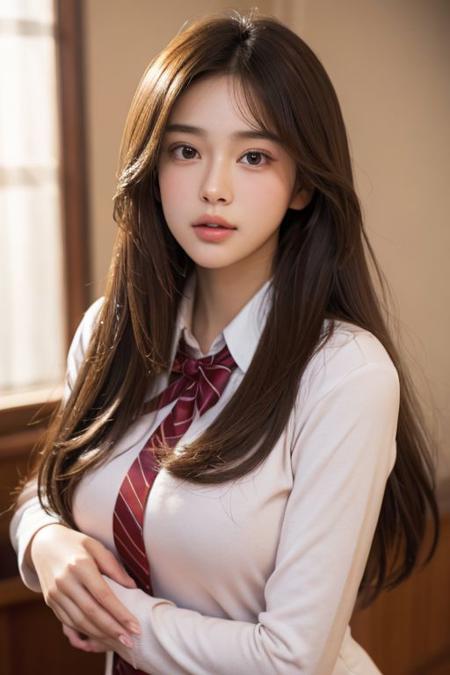 best quality, masterpiece, (realistic, photo-realistic:1.37), amazing, finely detail, incredibly absurdres, big filesize, ultra-detailed, highres, extremely detailed CG unity 8k wallpaper, beautiful young woman. (innocent cute young face), thin, ((young)), ((handsome boy)), couple, love, hetero, hug, kiss, school uniform