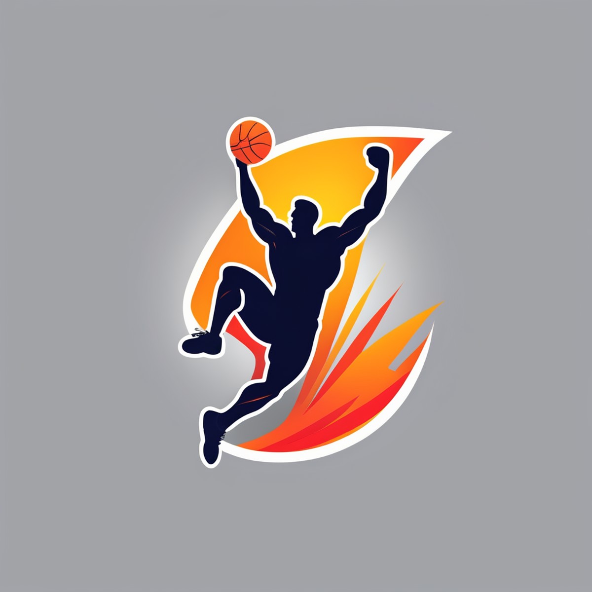 A logo for a sports apparel brand, athlete silhouette, energetic colors., LogoRedAF, <lora:LogoRedmond_LogoRedAF:1>