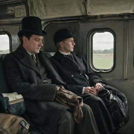 There are but two passengers in the compartment sitting by the window, facing each other. In fact they are dozing. One wears a deerstalker and an Inverness cape; the other a dark overcoat and a black bowler, a furled umbrella between his legs, a medical bag on the seat beside him. The rest of their luggage is on the rack above. They are thirty-three and thirty-five respectively. This is 1887.