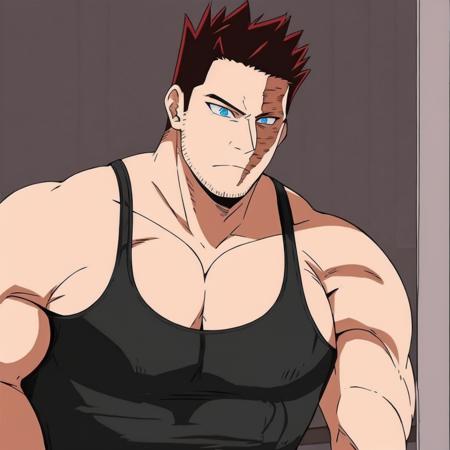 Endeavor, scar, blue eyes