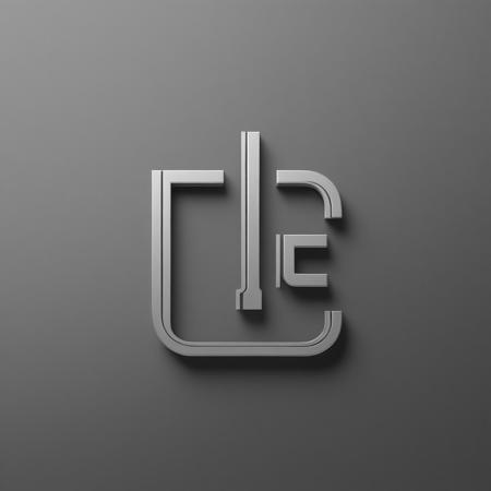 Corporate logo for the word "CIG", reflecting its work in generating dark images of dystopian realities with AI, minimalist, grey tones, pale metals, a flash in the I