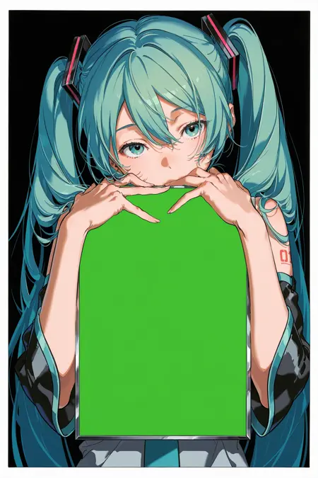 (IL Pose) Holding Picture Frame Green Screen | 拿着绿幕相框