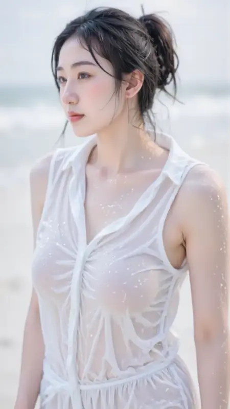 Wet body effect+Wet stockings