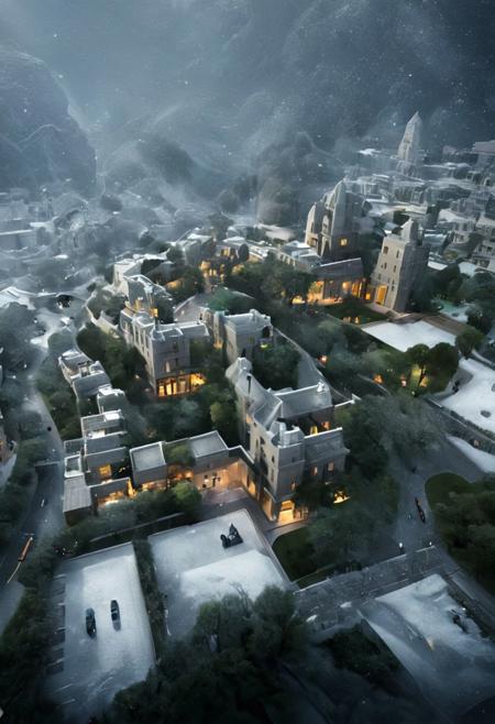 (POV view , DOF, first people view from the entrance, low angle shot:1.4), in haevy snow,
(Ancient civilization, Alien Prometheus movie scene, dune movie scene:1.5), (The colonial city of the future, in the mist-filled Grand Canyon, on an unknown Earth-like planet, 2 moon on sky, Spaceship flight connects colonies, waterfulls:1.3), (Machu Picchu, a mountain settlement, incredibly spectacular:1.2), (Mario Botta:1.3), (avant-garde, future, reality, science fiction, photorealistic), (modern architecture:1.2), White limestone and black granite, fountain, waterfall, landmark, square, path, narrow street,
(Large Files, Ultra Realistic, 8K, 16k, FHD, HD, VFX, Perfect, Photography, composition, Architecture Sales Photography, Architecture Competition, Ultra High Resolution, Cinematography, High Resolution Image:1.1), (dramatic lighting, direct sunlight, ray tracing, clear shadow:1.2),  (real landscape:1.1), (blurred background:1.0), (urban background, more_details) ,
extremely detailed, hillscastel, great lighting, Birdview
