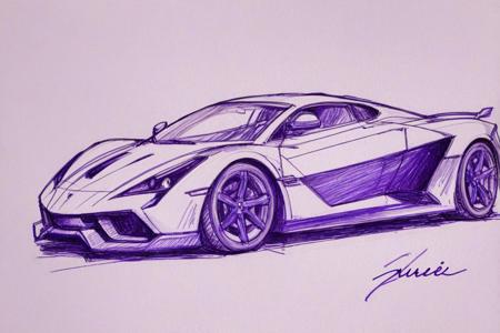 sketch( ballpoint pen sketch) - 圆珠笔速写 sketch SDXL