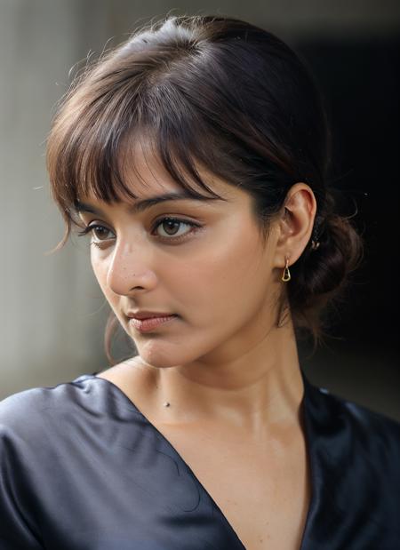 portrait of skswoman, sad , wearing satin , with Wispy bangs , background court epic (photo, studio lighting, hard light, sony a7, 50 mm, matte skin, pores, colors, hyperdetailed, hyperrealistic), <lyco:Manju Warrier:1.0>