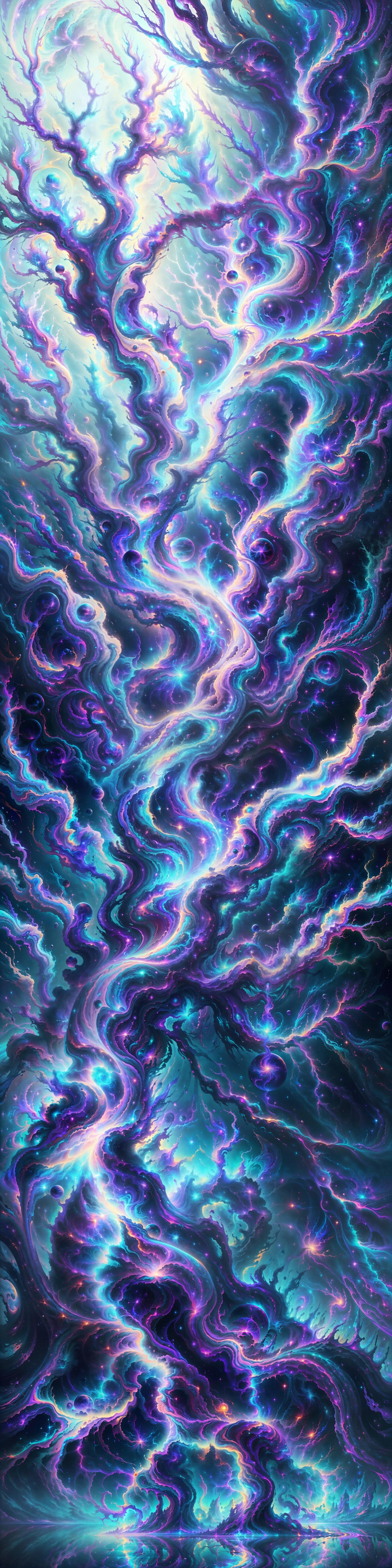 Purple and Blue Swirling Clouds in Space - Artistic Abstract Nature Scene