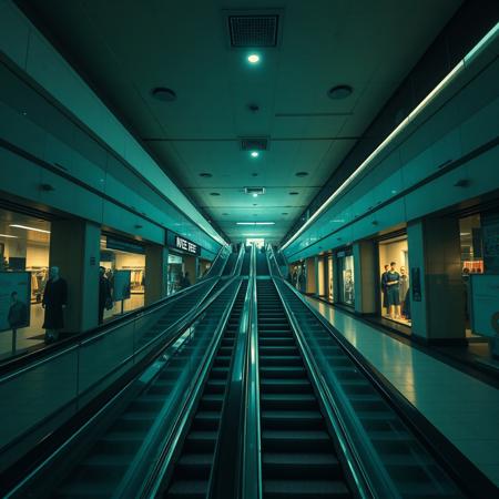 Tu es seul. Tu le sais. Pourtant, ce centre commercial semble respirer.
Les escalators roulent dans le vide, grinçant sous un poids invisible. Les néons clignotent sporadiquement, projetant des ombres fuyantes sur les murs défraîchis. Partout, des devantures de magasins sans nom, vitrines poussiéreuses où rien n’a été vendu depuis des décennies.
L’air est épais, chargé d’une odeur indéfinissable—un mélange de plastique fondu, de métal rouillé et d’une odeur plus douce, presque sucrée, qui n’a rien à faire ici. Tu n’entends rien. Pas de musique d’ambiance. Pas de voix. Pas de pas. Mais, parfois, un haut-parleur grésille et laisse échapper un message haché, incompréhensible, comme une annonce pour une promotion qui n’a jamais eu lieu.
Les mannequins dans les vitrines sont figés dans des poses absurdes, certains renversés, d’autres manquant un bras ou une tête. Leurs visages sont lisses, trop lisses, comme si quelque chose avait voulu les effacer. Une pancarte au sol indique : “Niveau 2 : Espace restauration”. Pourtant, il n’y a pas d’escalier.
Au loin, une porte de service claque doucement contre son encadrement, poussée par un courant d’air inexistant.