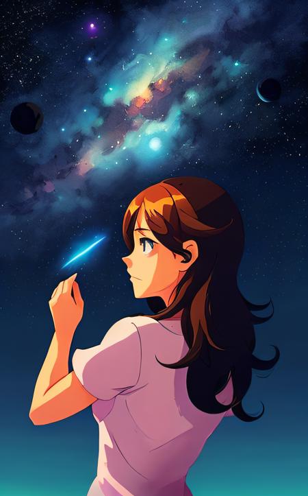 concept art ((best quality)), ((masterpiece)), (detailed), 1girl,realistic, glowing frame,backlight colors,silhouette colors,cosmic frame,beautiful woman in a frame,silhouette,backlighting,vibrant,magical night sky, illustration, soft,beautiful,dreamy,realistic,professional,simple,twinkling night sky,extremely detailed,hyper detailed,illustration,half finished sketch,half colored sketch,anime,masterpiece,bright colors,high contrast,vivid lighting,dark background,simple background
<lora:epi_noiseoffset2:1>  <lora:Vector_illustration_V2:1> . digital artwork, illustrative, painterly, matte painting, highly detailed