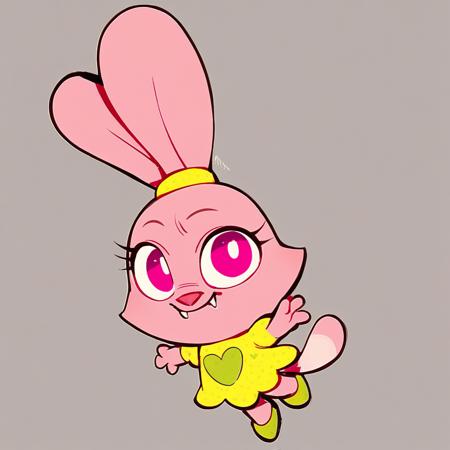 panini, rabbit ears, pink eyes, fangs, dress, tail