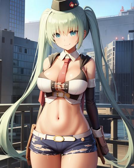 (extremely detailed CG unity 8k wallpaper),(masterpiece), (best quality), (ultra-detailed), (best illustration),(best shadow), city background, 
,BREAK 
Uzi, smiling
<lora:(p)Uzi:1>