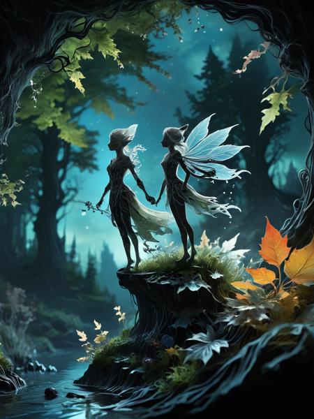 Thick layered papercut art of cinematic photo, fairytale style, design by Ralph Blakelock and Wendy Froud and Arthur Rackham, portrait of the celestial elven starseeker, a pure irish being made of nightsky and layered astral leaves, trending on artstation, sharp focus, studio photo, intricate details, highly detailed
<lora:zavy-cntrst-sdxl:0.1>chiaroscuro, low-key,( Vivid colors:1.8), Defined lines, defined edges, 35mm photograph, film, bokeh, professional, 4k, highly detailed <lora:A_RubberHose_Character_v2:1.2> rubber_hose_character
 <lora:detailed_notrigger:1> <lora:mentixis:0.75> mentixis, metix, white <lora:EnvyInkSwirlXL01:0.4> swirling ink . Deep 3D, volumetric, dimensional, depth, thick paper, high stack, heavy texture, tangible layers