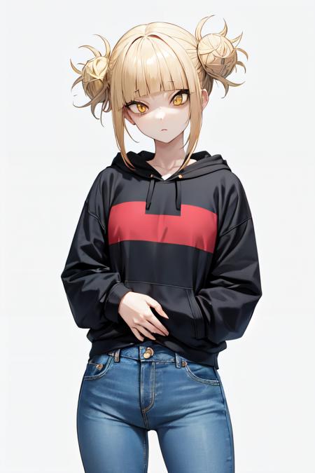 toga himiko blonde hair,yellow eyes,short hair