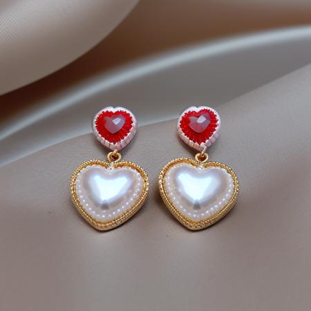 masterpiece, best quality, highres, simple background,
zzeh, pearl earrings with diamonds, pearl \(gemstone\), heart earrings, soft silk, hollow out earrings, (red gemstone:1.1)
,
 <lora:zzehv1-000009:1>