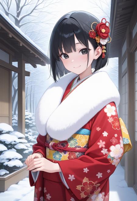 Furisode with Fur Illustrious / ファー付き振袖 v1.0