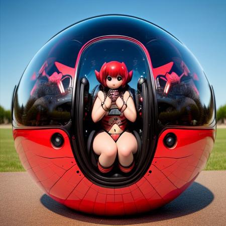A beautiful woman with dog ears, score_8_up, high quality, high resolution, Kaneko, bulbous, bulbousbot,  busty, exosuit, mechsuit