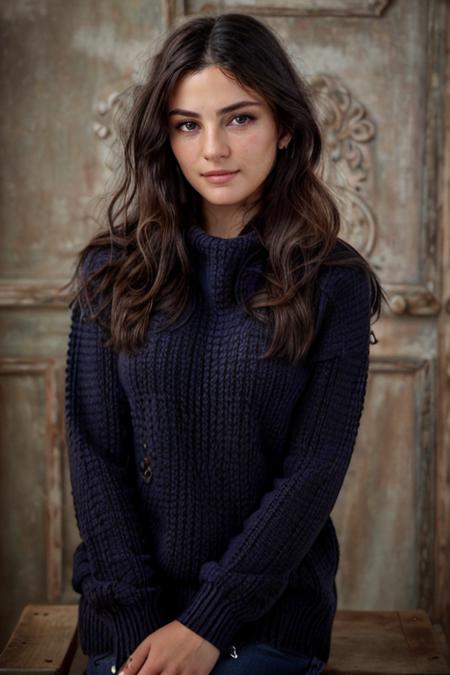 (insanely detailed, beautiful detailed face, beautiful detailed eyes, masterpiece, best quality), <lora:Monica_Barbaro:1> a woman, m1873b, solo, wearing a big jumper