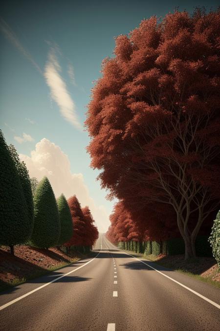 scenery, conceptart, nature, country road, masterpiece, best quality, intricate detail, absurdres, chromatic aberration, depth of field, professional photography, soft lighting, tone mapped, highly detailed, sharp focus, dramatic lighting, intricate details, cinematic, 8K, incredible shadows, realistic, (highly detailed background:1.0)